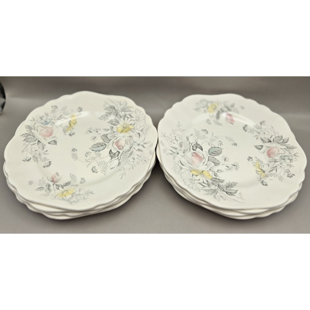 8 Vintage Dessert Plates 'Old World Charm' Pastel Roses And Daisys (#19) - Picture 4 of 8